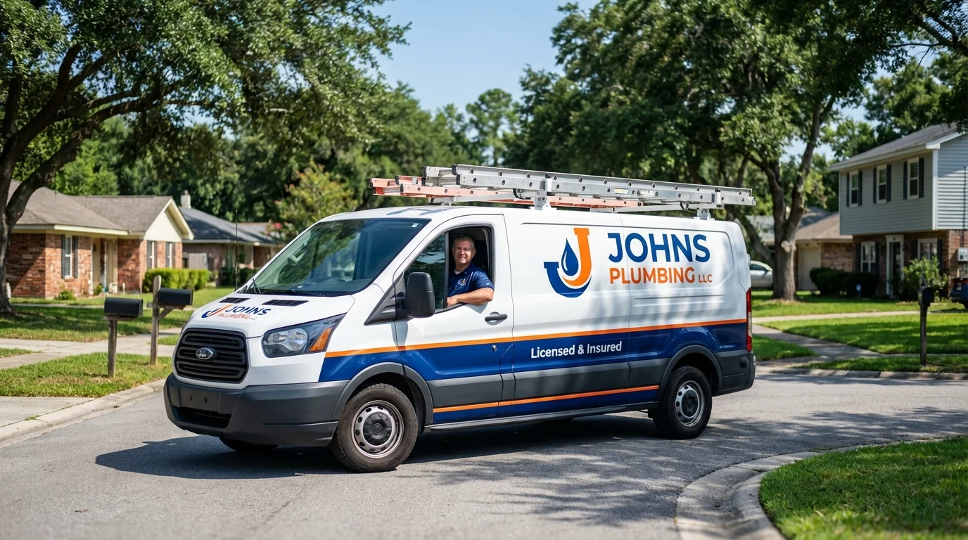 Johns Plumbing LLC service van in Santa Teresa, NM