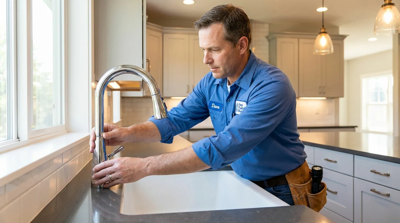 Kitchen faucet installation by Johns Plumbing LLC in Santa Teresa